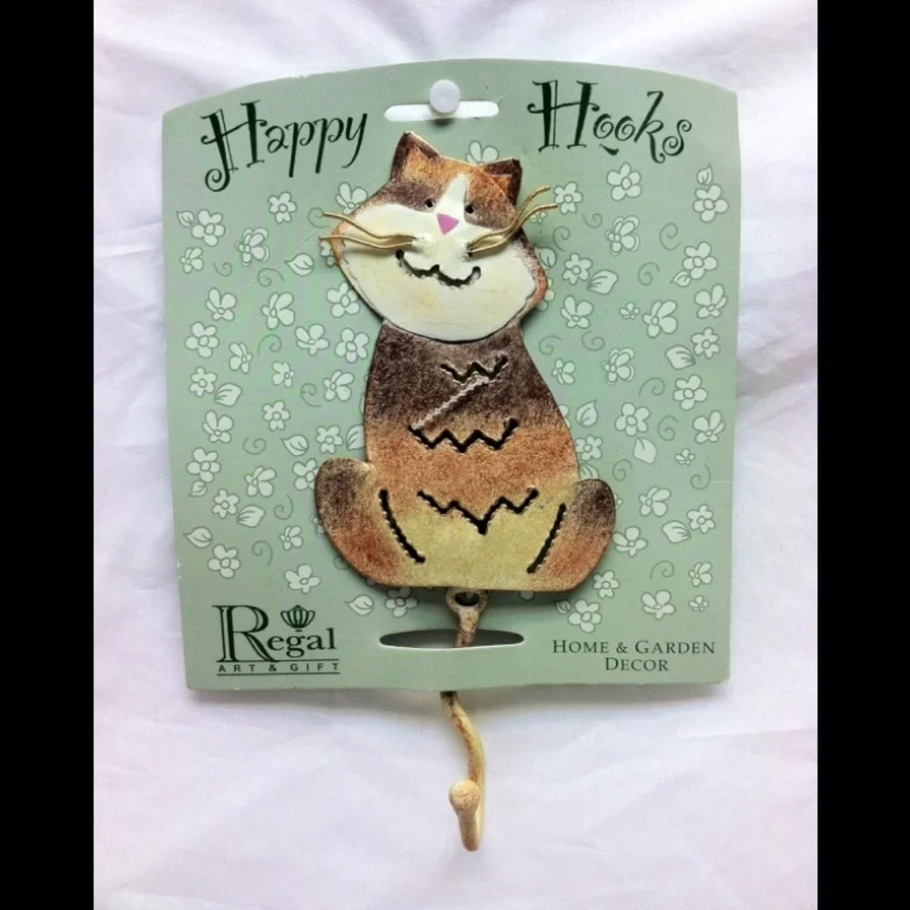 NWT Metal cat hook fun kitty kitten